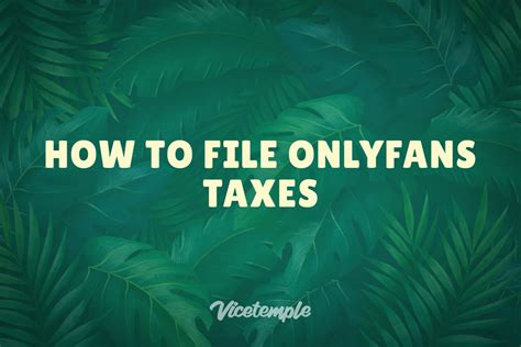 how to file onlyfans taxes on turbotax|OnlyFans Taxes in 2024 